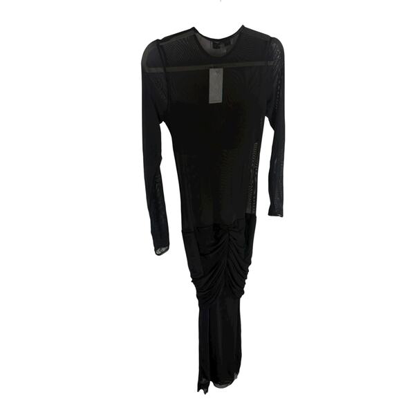 Mother of All Ellie Sheer Mesh Maxi Dress Ruched Sexy Party Evening Black Size M - Picture 8 of 10